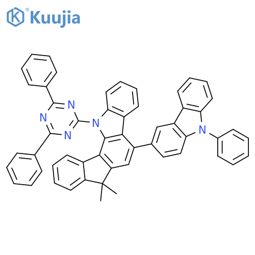 Indeno[1,2-a]carbazole, 12-(4,6-diphenyl-1,3,5-triazin-2-yl)-7,12-dihydro-7,7-dimethyl-5-(9-phenyl-9H-carbazol-3-yl)- structure