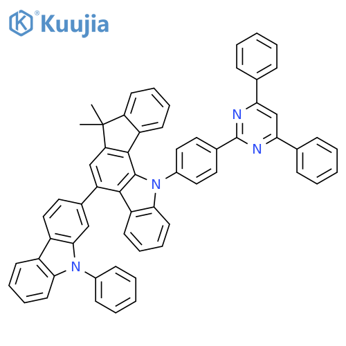 Indeno[1,2-a]carbazole, 12-[4-(4,6-diphenyl-2-pyrimidinyl)phenyl]-7,12-dihydro-7,7-dimethyl-5-(9-phenyl-9H-carbazol-2-yl)- structure