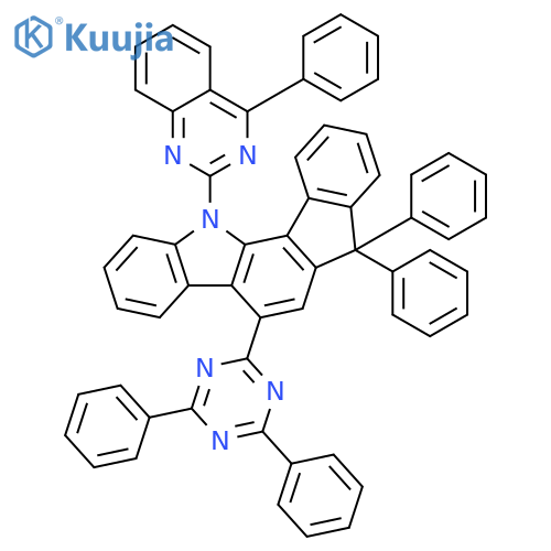 Indeno[1,2-a]carbazole, 5-(4,6-diphenyl-1,3,5-triazin-2-yl)-7,12-dihydro-7,7-diphenyl-12-(4-phenyl-2-quinazolinyl)- structure
