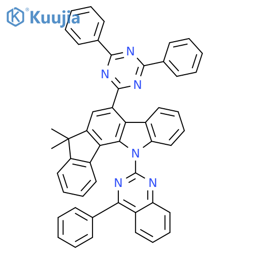 Indeno[1,2-a]carbazole, 5-(4,6-diphenyl-1,3,5-triazin-2-yl)-7,12-dihydro-7,7-dimethyl-12-(4-phenyl-2-quinazolinyl)- structure