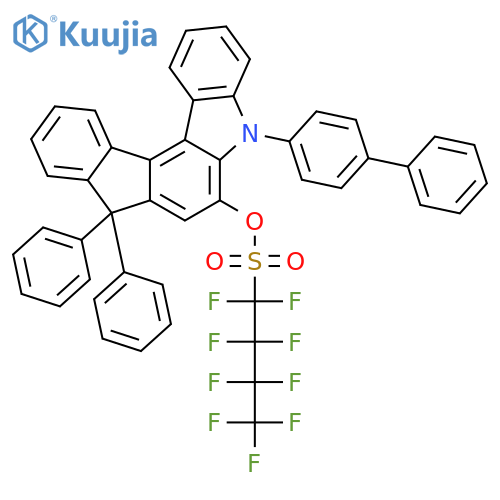 1-Butanesulfonic acid, 1,1,2,2,3,3,4,4,4-nonafluoro-, 5-[1,1'-biphenyl]-4-yl-5,8-dihydro-8,8-diphenylindeno[2,1-c]carbazol-6-yl ester structure
