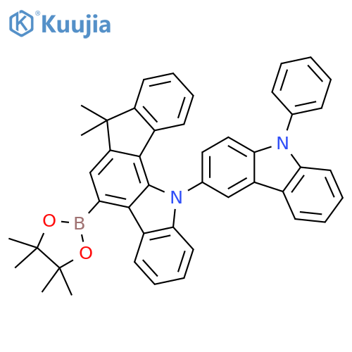 Indeno[1,2-a]carbazole, 7,12-dihydro-7,7-dimethyl-12-(9-phenyl-9H-carbazol-3-yl)-5-(4,4,5,5-tetramethyl-1,3,2-dioxaborolan-2-yl)- structure
