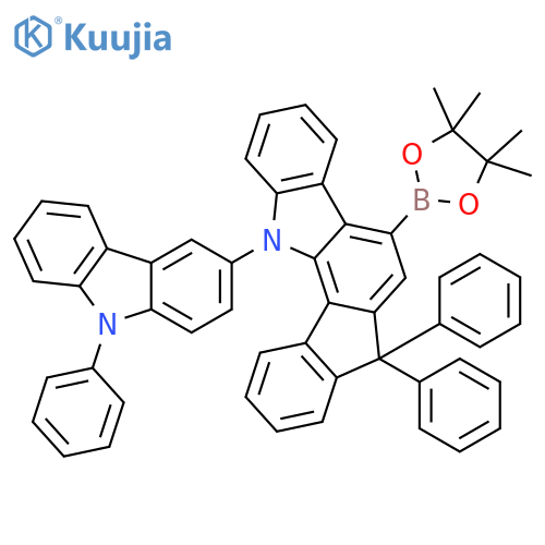 Indeno[1,2-a]carbazole, 7,12-dihydro-7,7-diphenyl-12-(9-phenyl-9H-carbazol-3-yl)-5-(4,4,5,5-tetramethyl-1,3,2-dioxaborolan-2-yl)- structure