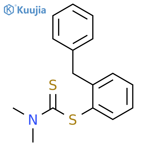 Carbamodithioic acid, dimethyl-, 2-(phenylmethyl)phenyl ester structure