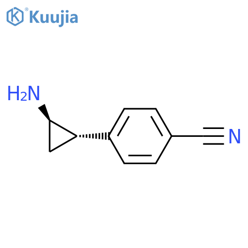 rac-4-(1R,2S)-2-aminocyclopropylbenzonitrile structure