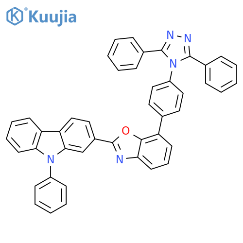 9H-Carbazole, 2-[7-[4-(3,5-diphenyl-4H-1,2,4-triazol-4-yl)phenyl]-2-benzoxazolyl]-9-phenyl- structure