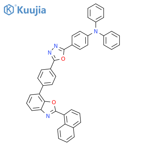 Benzenamine, 4-[5-[4-[2-(1-naphthalenyl)-7-benzoxazolyl]phenyl]-1,3,4-oxadiazol-2-yl]-N,N-diphenyl- structure