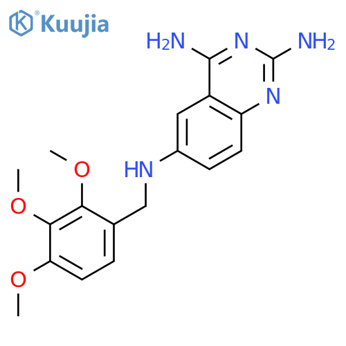 2,4,6-Quinazolinetriamine, N6-[(2,3,4-trimethoxyphenyl)methyl]- structure