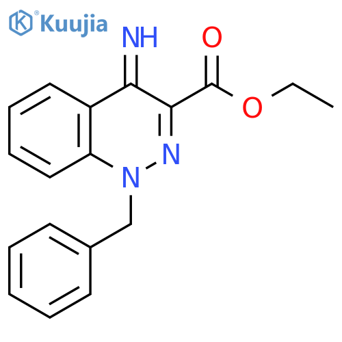 3-Cinnolinecarboxylic acid, 1,4-dihydro-4-imino-1-(phenylmethyl)-, ethyl ester structure