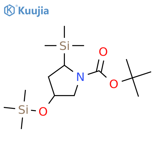1-Pyrrolidinecarboxylic acid, 2-(trimethylsilyl)-4-[(trimethylsilyl)oxy]-, 1,1-dimethylethyl ester, (2S,4R)- structure