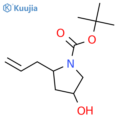 1-Pyrrolidinecarboxylic acid, 4-hydroxy-2-(2-propen-1-yl)-, 1,1-dimethylethyl ester, (4R)- structure