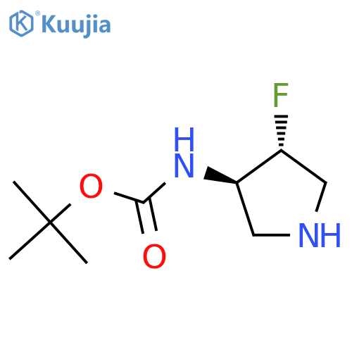 tert-butyl N-[(3S,4S)-4-fluoropyrrolidin-3-yl]carbamate structure