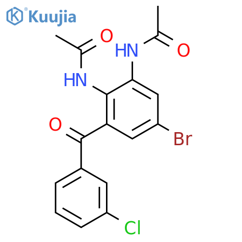 Acetamide, N,N'-[5-bromo-3-(3-chlorobenzoyl)-1,2-phenylene]bis- structure