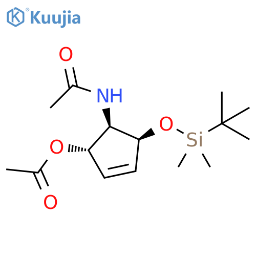 Acetamide, N-[(1R,2S,5S)-2-(acetyloxy)-5-[[(1,1-dimethylethyl)dimethylsilyl]oxy]-3-cyclopenten-1-yl]- structure
