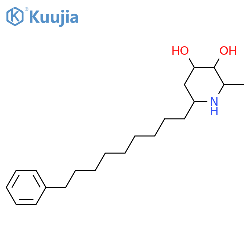 2-Methyl-6-(9-phenylnonyl)-3,4-piperidinediol; (2R,3R,4S,6S)-form structure