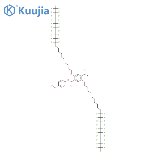 Poly[oxy-1,4-phenyleneoxycarbonyl[2,5-bis[(11,11,12,12,13,13,14,14,15,15,16,16,17,17,18,18,19,19,20,20,20-heneicosafluoroeicosyl)oxy]-1,4-phenylene]carbonyl] structure