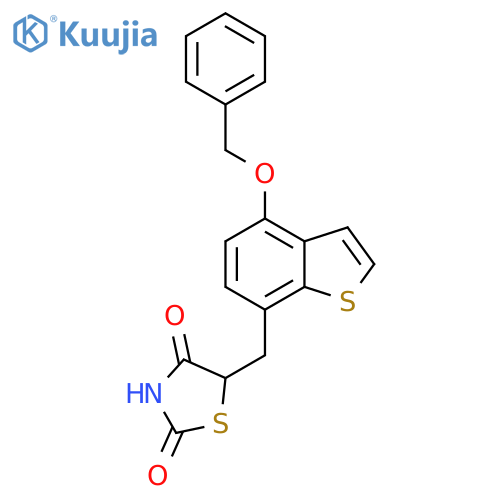 5-[(4-Phenylmethoxy-1-benzothiophen-7-yl)methyl]-1,3-thiazolidine-2,4-dione structure