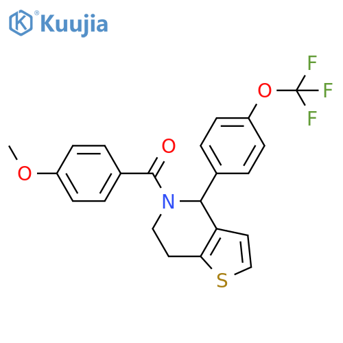 Thieno[3,2-c]pyridine,4,5,6,7-tetrahydro-5-(4-methoxybenzoyl)-4-[4-(trifluoromethoxy)phenyl]- structure