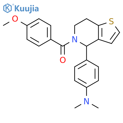 Thieno[3,2-c]pyridine,4-[4-(dimethylamino)phenyl]-4,5,6,7-tetrahydro-5-(4-methoxybenzoyl)- structure