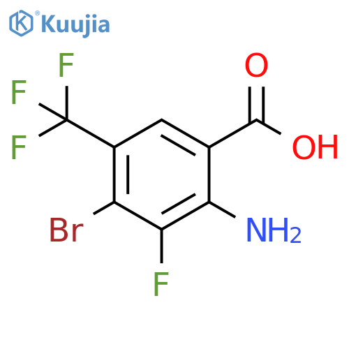 Benzoic acid, 2-amino-4-bromo-3-fluoro-5-(trifluoromethyl)- structure