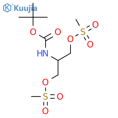 tert-butyl N-1,3-bis(methanesulfonyloxy)propan-2-ylcarbamate structure