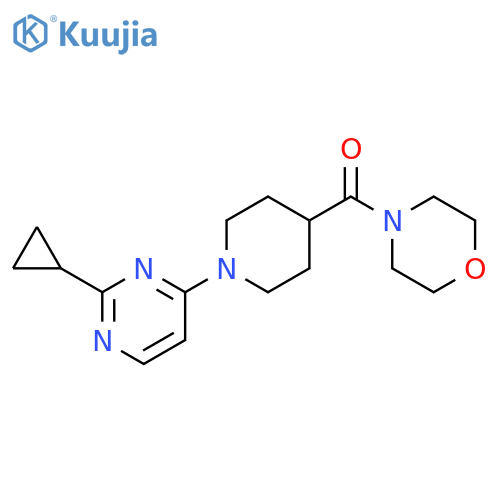 4-[1-(2-cyclopropylpyrimidin-4-yl)piperidine-4-carbonyl]morpholine structure