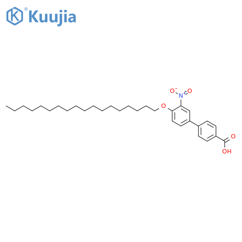 [1,1'-Biphenyl]-4-carboxylicacid, 3'-nitro-4'-(octadecyloxy)- structure