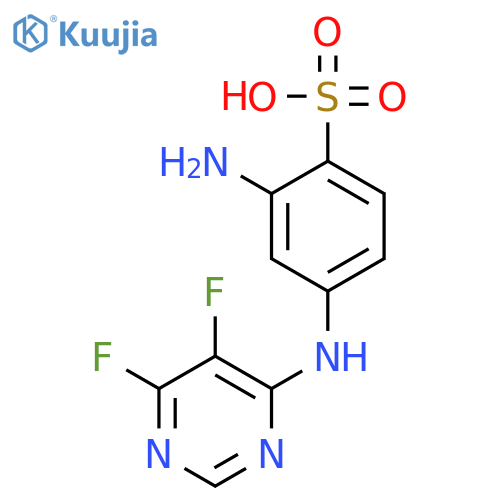 Benzenesulfonic acid, 2-amino-4-[(5,6-difluoro-4-pyrimidinyl)amino]- structure