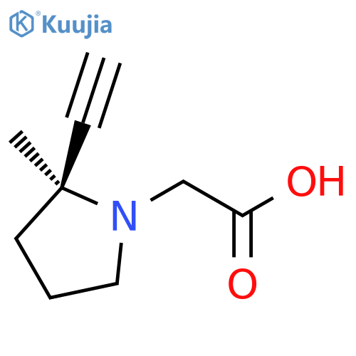 1-Pyrrolidineacetic acid, 2-ethynyl-2-methyl-, (2S)- structure