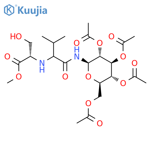 L-Serine,N-[2-methyl-1-[[(2,3,4,6-tetra-O-acetyl-b-D-glucopyranosyl)amino]carbonyl]propyl]-, methylester structure