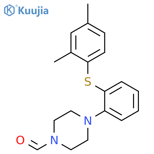 4-2-(2,4-dimethylphenyl)thiophenyl-1-Piperazinecarboxaldehyde structure