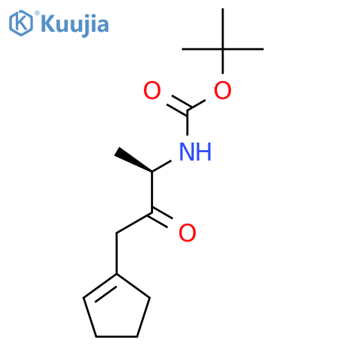 tert-butyl N-[(2R)-4-(cyclopent-1-en-1-yl)-3-oxobutan-2-yl]carbamate structure