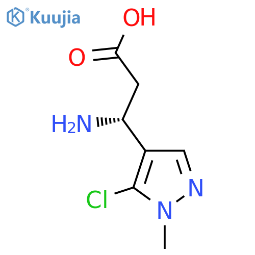 (3R)-3-amino-3-(5-chloro-1-methyl-1H-pyrazol-4-yl)propanoic acid structure