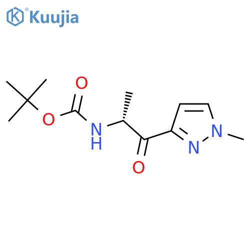 tert-butyl N-[(2R)-1-(1-methyl-1H-pyrazol-3-yl)-1-oxopropan-2-yl]carbamate structure
