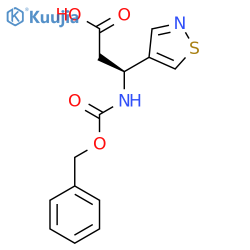 (3S)-3-{(benzyloxy)carbonylamino}-3-(1,2-thiazol-4-yl)propanoic acid structure