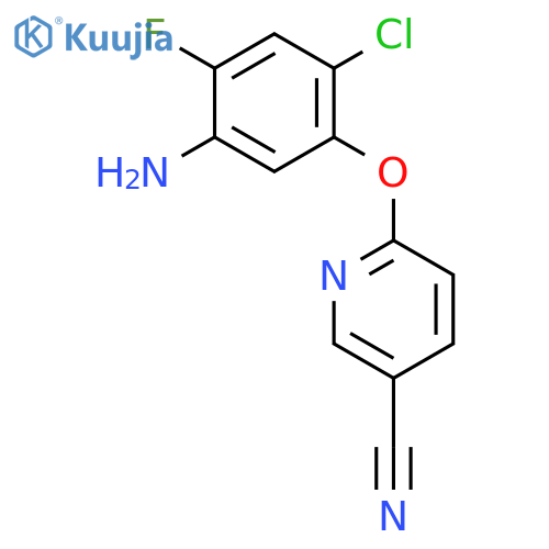 3-Pyridinecarbonitrile, 6-(5-amino-2-chloro-4-fluorophenoxy)- structure