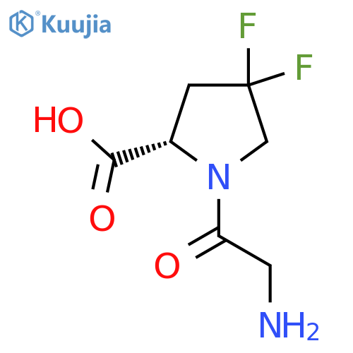 (2S)-1-(2-aminoacetyl)-4,4-difluoropyrrolidine-2-carboxylic acid structure
