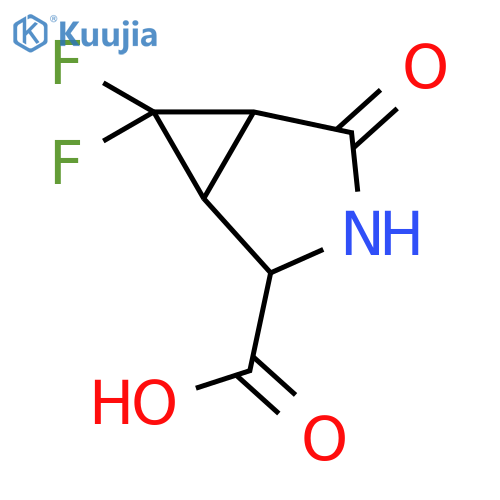 (1S,2S,5R)-6,6-difluoro-4-oxo-3-azabicyclo[3.1.0]hexane-2-carboxylic acid structure