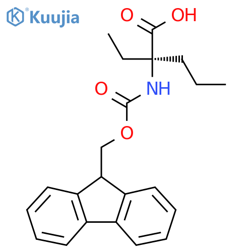 (2R)-2-ethyl-2-({[(9H-fluoren-9-yl)methoxy]carbonyl}amino)pentanoic acid structure