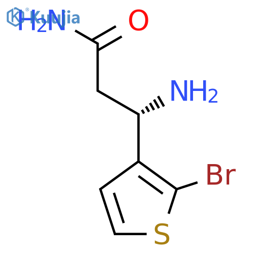 (3S)-3-amino-3-(2-bromothiophen-3-yl)propanamide structure