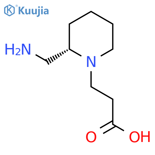 3-(2S)-2-(aminomethyl)piperidin-1-ylpropanoic acid structure
