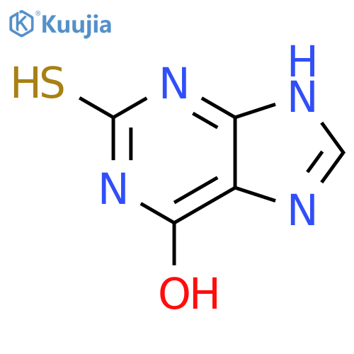 2-thio-6-hydroxypurine hydrate structure