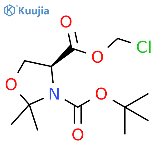 3,4-Oxazolidinedicarboxylic acid, 2,2-dimethyl-, 4-(chloromethyl) 3-(1,1-dimethylethyl) ester, (4S)- structure