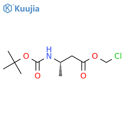 Butanoic acid, 3-[[(1,1-dimethylethoxy)carbonyl]amino]-, chloromethyl ester, (3S)- structure