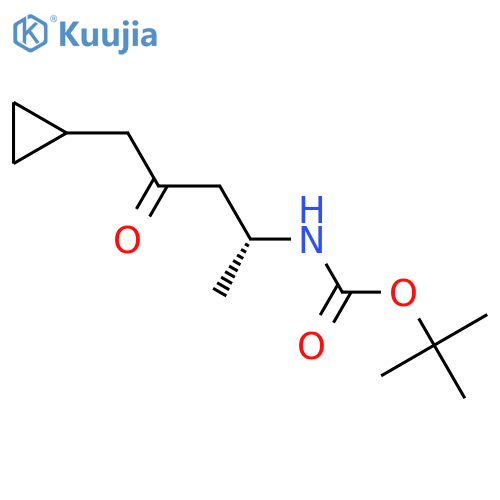 tert-butyl N-[(2R)-5-cyclopropyl-4-oxopentan-2-yl]carbamate structure