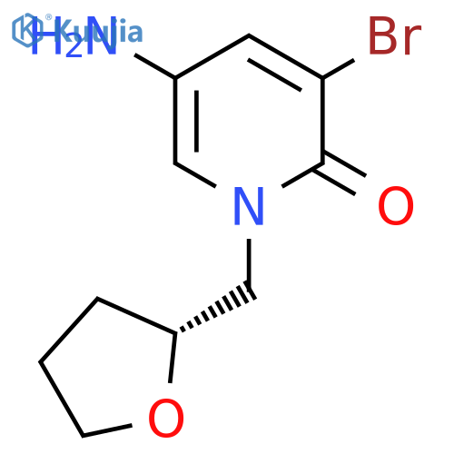 5-amino-3-bromo-1-{(2R)-oxolan-2-ylmethyl}-1,2-dihydropyridin-2-one structure