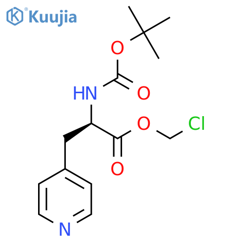 4-Pyridinepropanoic acid, α-[[(1,1-dimethylethoxy)carbonyl]amino]-, chloromethyl ester, (αR)- structure