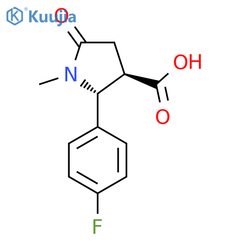 3-Pyrrolidinecarboxylic acid, 2-(4-fluorophenyl)-1-methyl-5-oxo-, (2R,3R)- structure