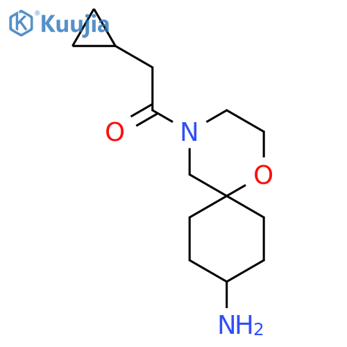 2-cyclopropyl-1-(6r,9r)-9-amino-1-oxa-4-azaspiro5.5undecan-4-ylethan-1-one structure