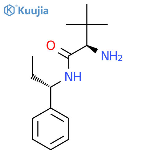 (2R)-2-amino-3,3-dimethyl-N-[(1S)-1-phenylpropyl]butanamide structure